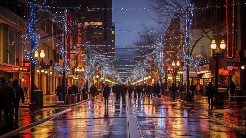Holiday Lights Hanging in Kansas City, KS
